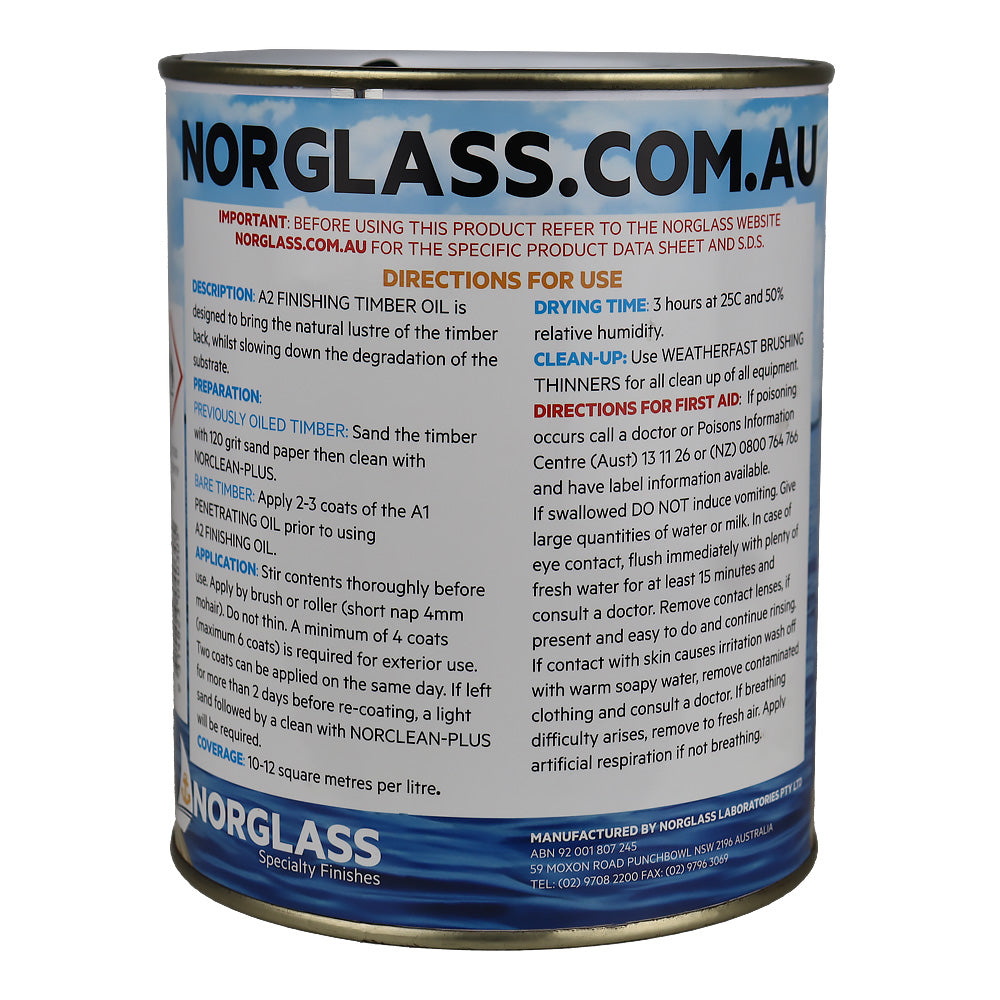 NORGLASS Weatherfast A2 Finishing Timber Oil 1L Exterior Wood Finish