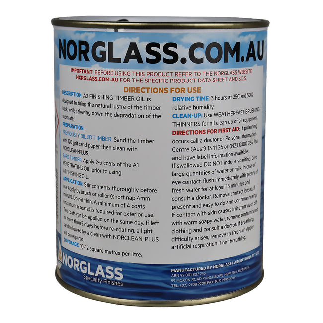 NORGLASS Weatherfast A2 Finishing Timber Oil 1L Exterior Wood Finish