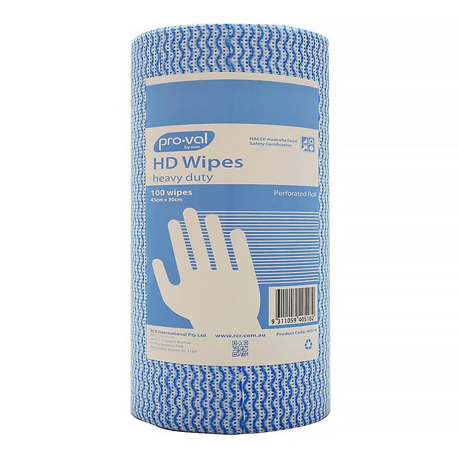 PROVAL Heavy Duty Blue HD Workshop Cleaning Wipes Roll x 100 Wipes