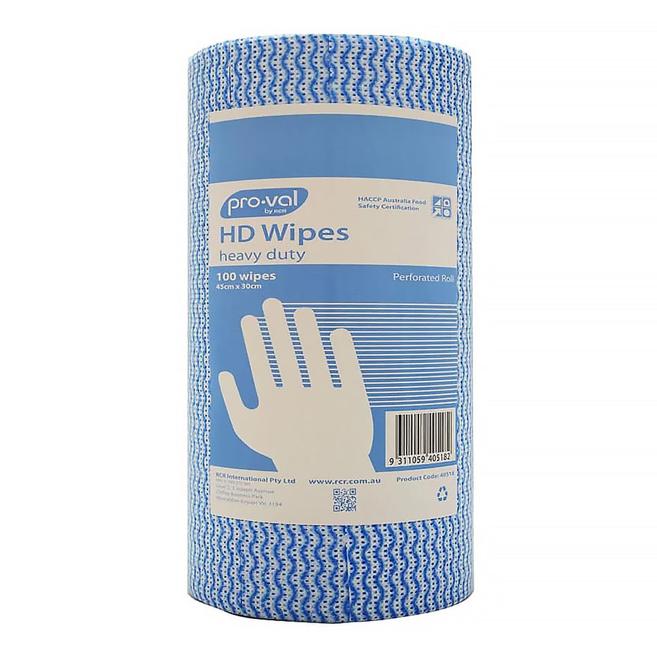 PROVAL Heavy Duty Blue HD Workshop Cleaning Wipes Roll x 100 Wipes