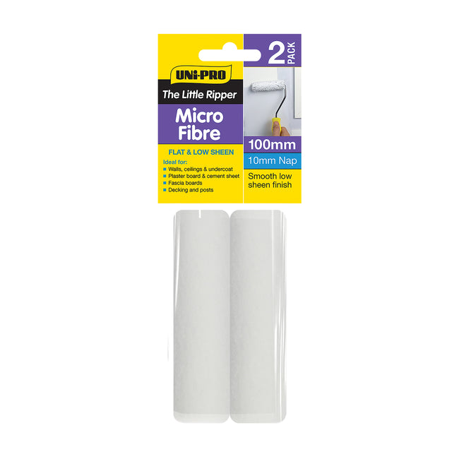 UNi-PRO Little Ripper 100mm Microfibre Covers 10mm Nap x 2 Pack
