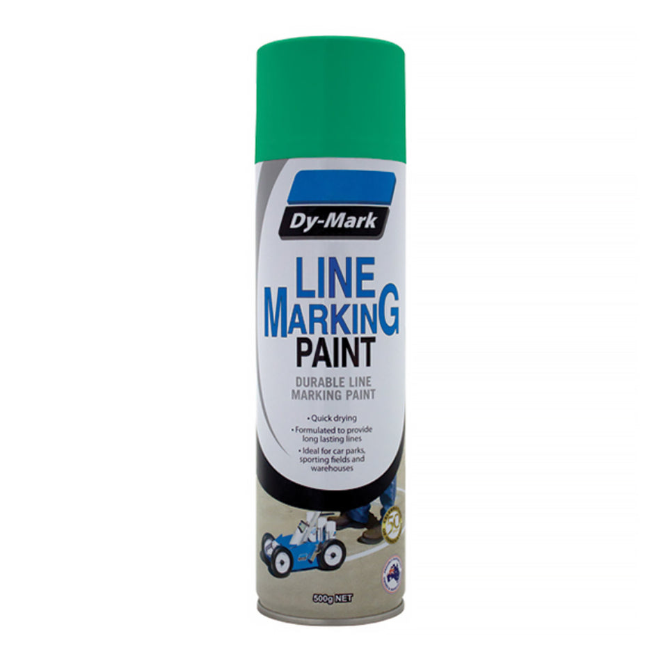 DY-MARK Line Marking Spray Paint Green 500g Aerosol Durable Acrylic Inverted