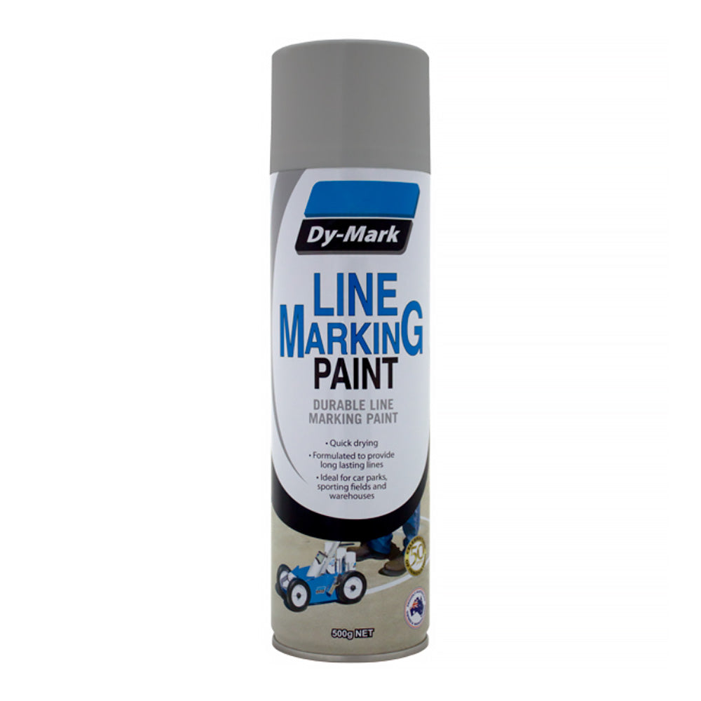 DY-MARK Line Marking Spray Paint Grey 500g Aerosol Acrylic x 12 Pack Box