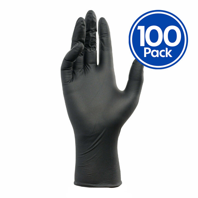 PROVAL Blax PF Heavy Duty Powder Free Black Nitrile Gloves x 100 Pack