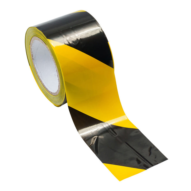 STYLUS 2770 Black & Yellow Barricade Tape 72mm x 100m Roll Safety Marking