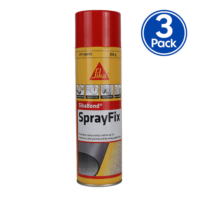 SikaBond Spray Fix High Strength Contact Adhesive 350g x3