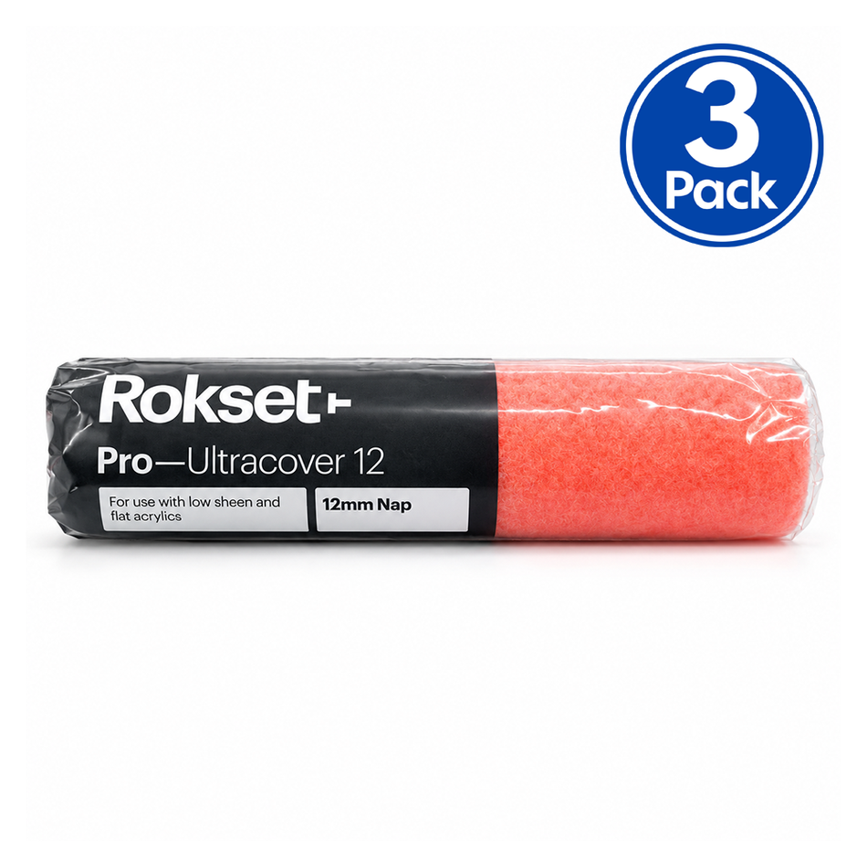 ROKSET PRO Ultracover Polyester Roller Cover 230mm 12mm Nap 3 Pack