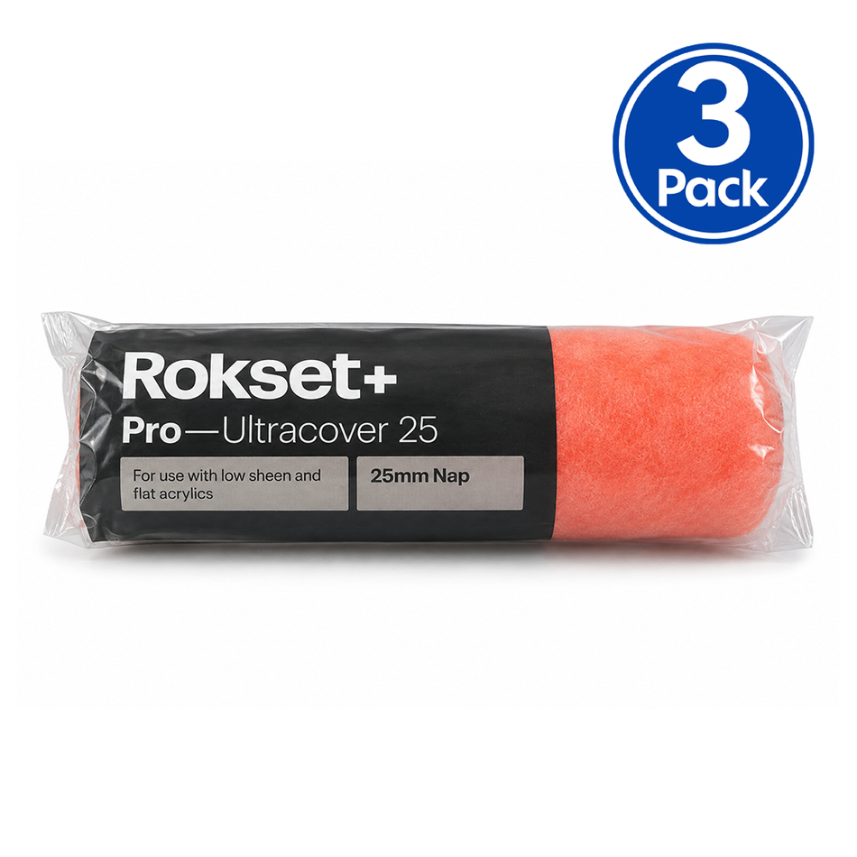 ROKSET PRO Ultracover Polyester Roller Cover 230mm 25mm Nap 3 Pack