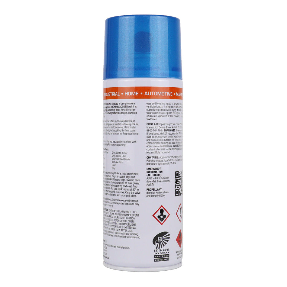 ANCHOR Lacquer Spray Paint Sparkling Blue 300gm Aerosol Quick Drying