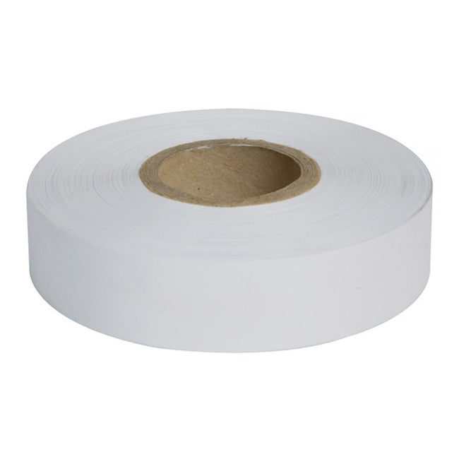 DYMARK Survey Tape 25mm x 100m White Roll Flagging Marking Surveying