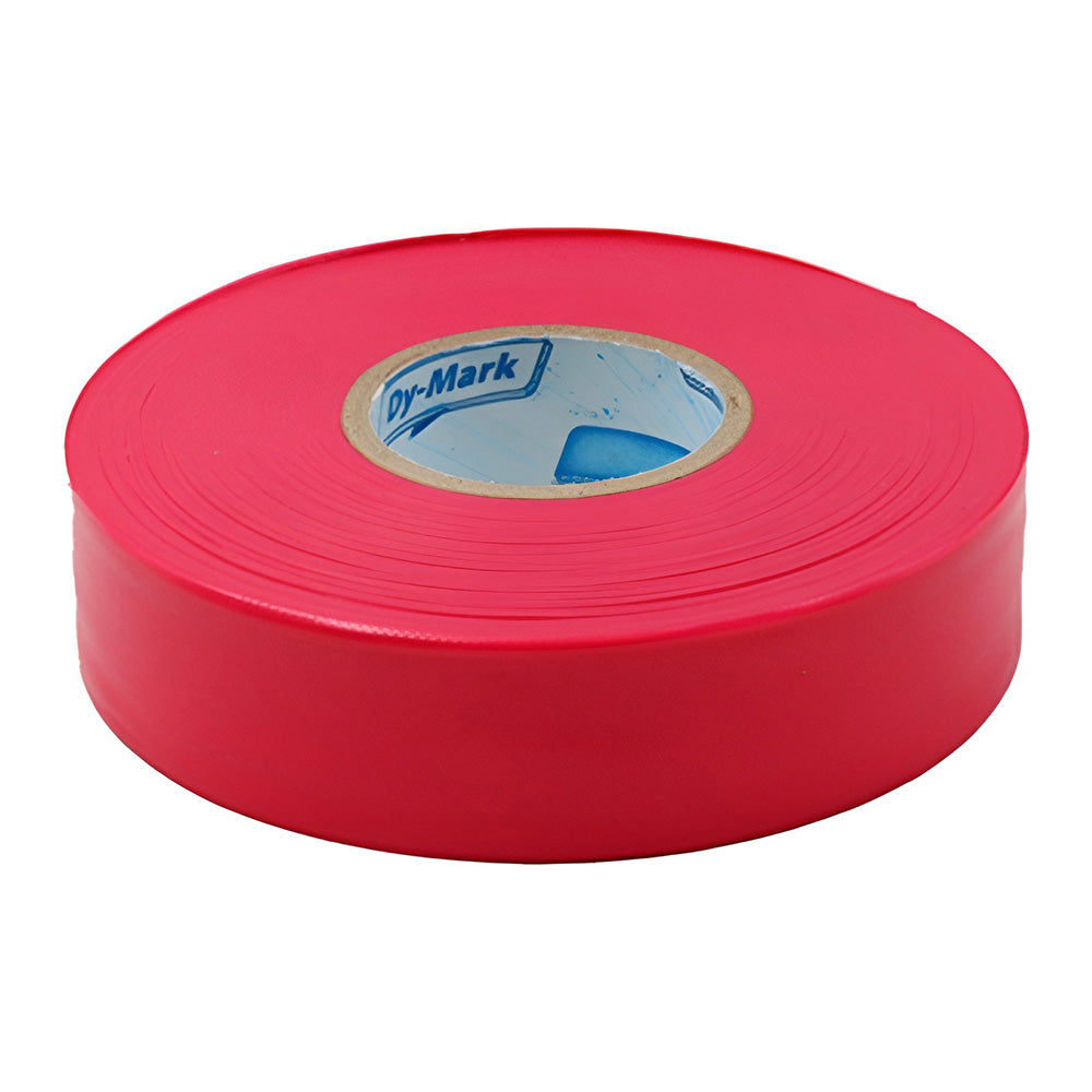 DYMARK Survey Tape 25mm x 100m Fluro Red Roll Flagging Marking Surveying