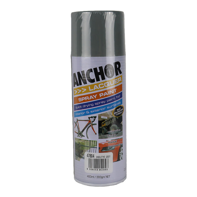 ANCHOR Lacquer Spray Paint Executive Grey 300gm Aerosol Quick Drying