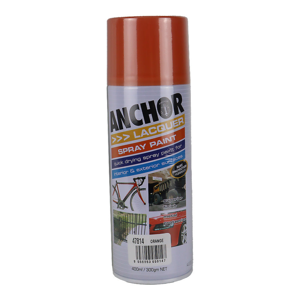 ANCHOR Lacquer Spray Paint Orange 300gm Aerosol Quick Drying