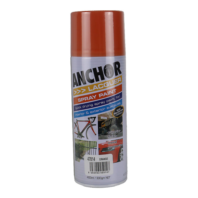 ANCHOR Lacquer Spray Paint Orange 300gm Aerosol Quick Drying