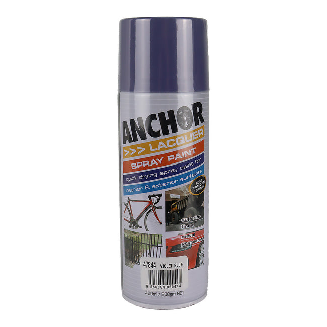 ANCHOR Lacquer Spray Paint Violet Blue 300gm Aerosol Quick Drying