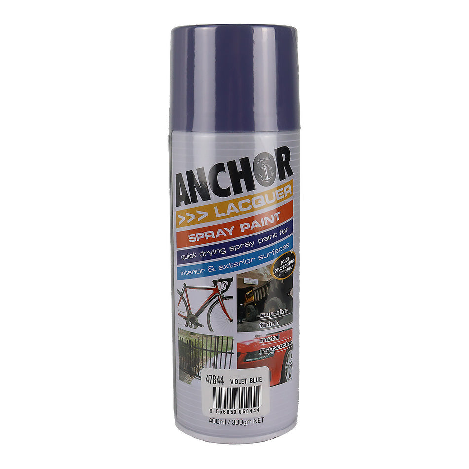 ANCHOR Lacquer Spray Paint Violet Blue 300gm Aerosol Quick Drying