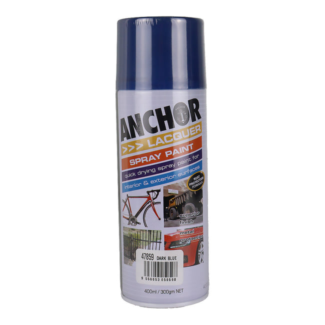ANCHOR Lacquer Spray Paint Dark Blue 300gm Aerosol Quick Drying