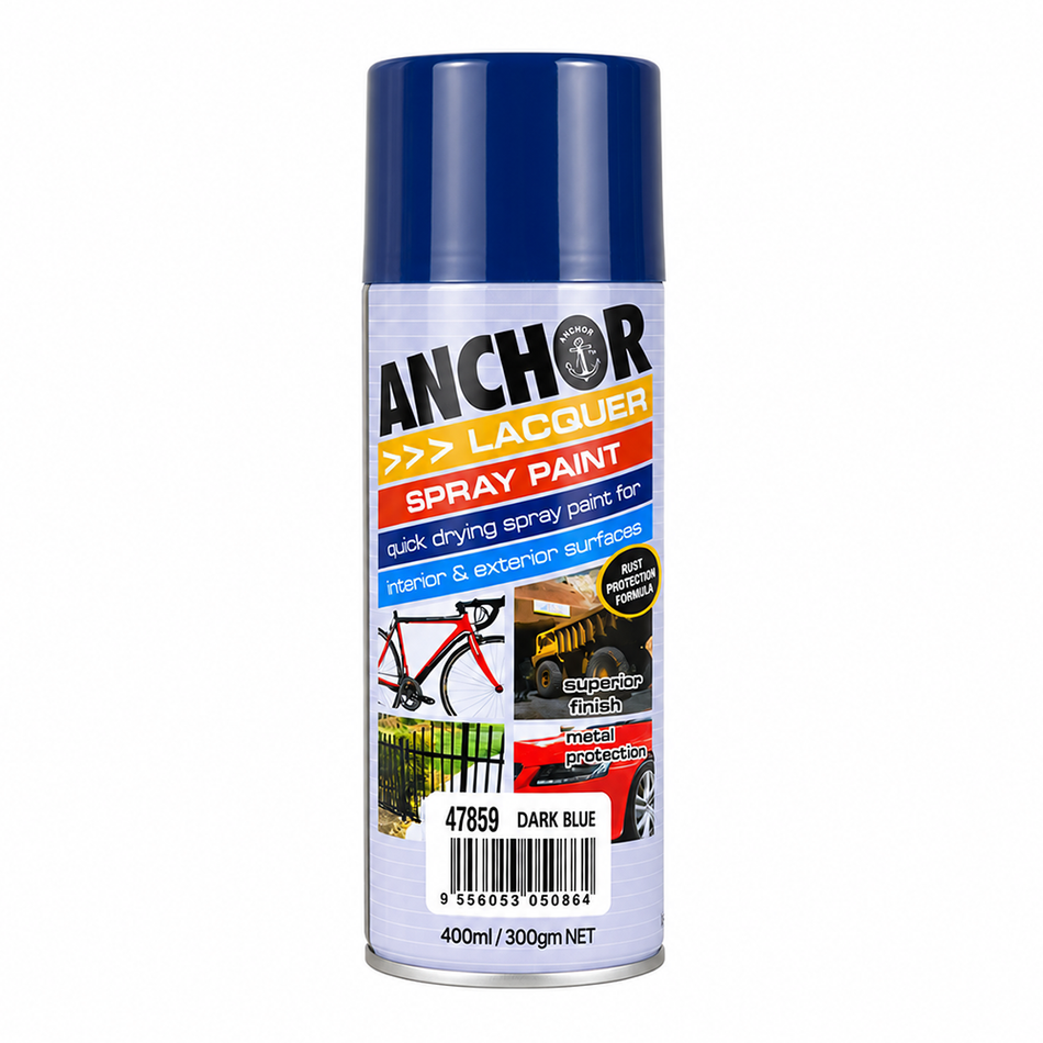 ANCHOR Dark Blue Lacquer Aerosol Spray Paint 300g