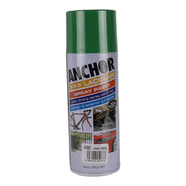ANCHOR Lacquer Spray Paint Grass Green 300gm Aerosol Quick Drying