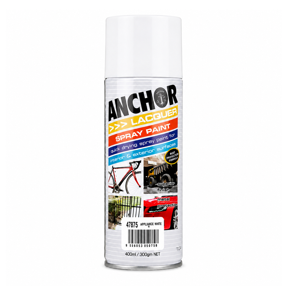 ANCHOR Lacquer Spray Paint Appliance White 300g