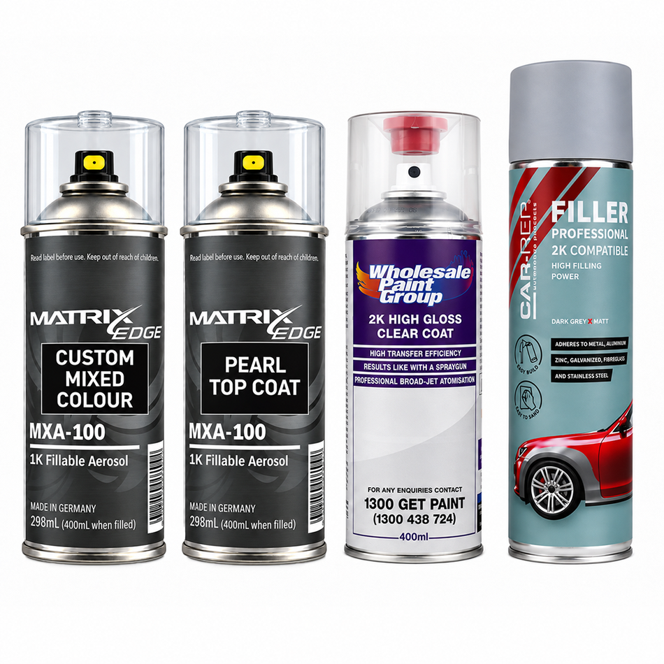 Toyota 070 Crystal White Custom Mixed Touch Up Spray Paint + 2K Clear Coat & Primer Kit