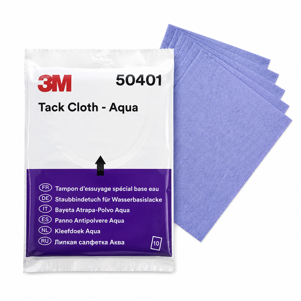 3M Aqua Tack Cloth Paint Prep Wipes Lint Free 10 Pack