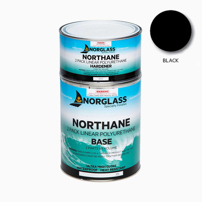 NORGLASS Northane Marine 2 Pack Linear Polyurethane 500ml Black