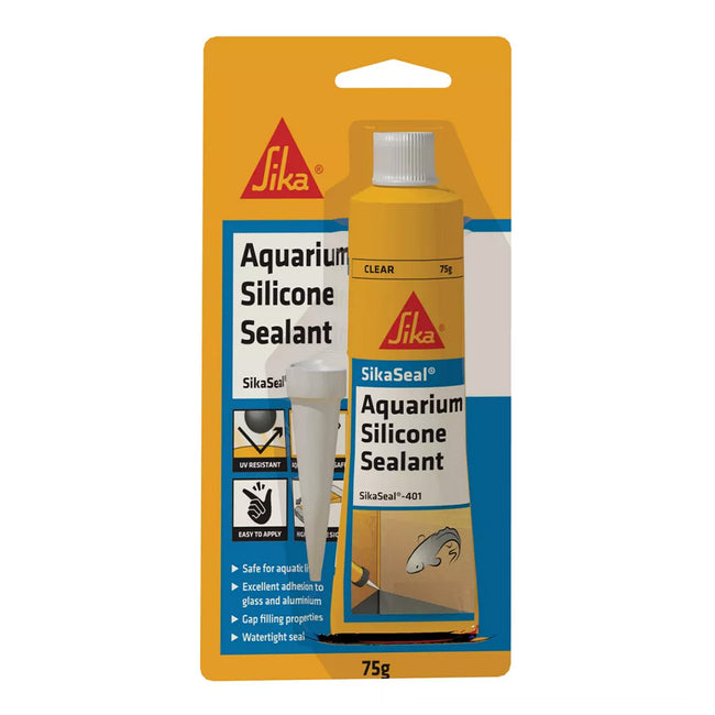SIKA SikaSeal 401 Aquarium Safe UV Resistant Silicone Sealant 75g Tube Clear