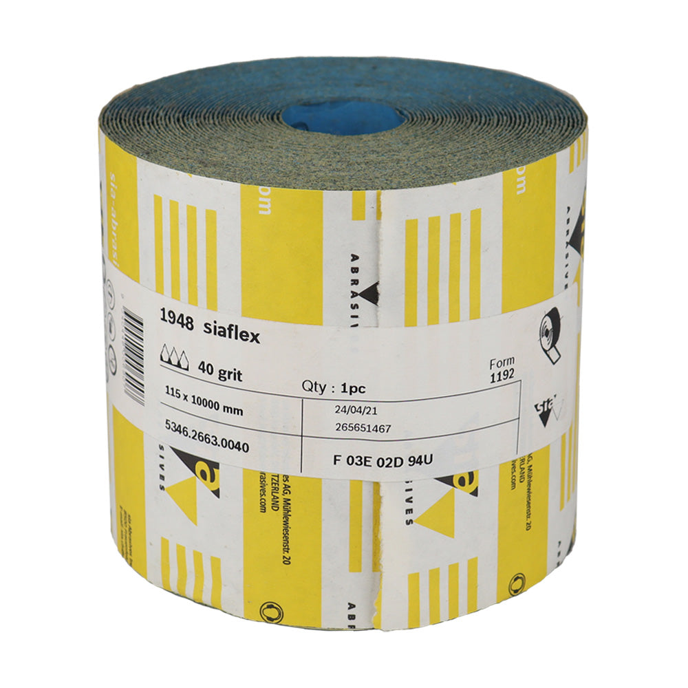 SIA 1948 Siaflex Sandpaper Roll 115mm x 10m 40 Grit P40 Abrasive Sanding Paper