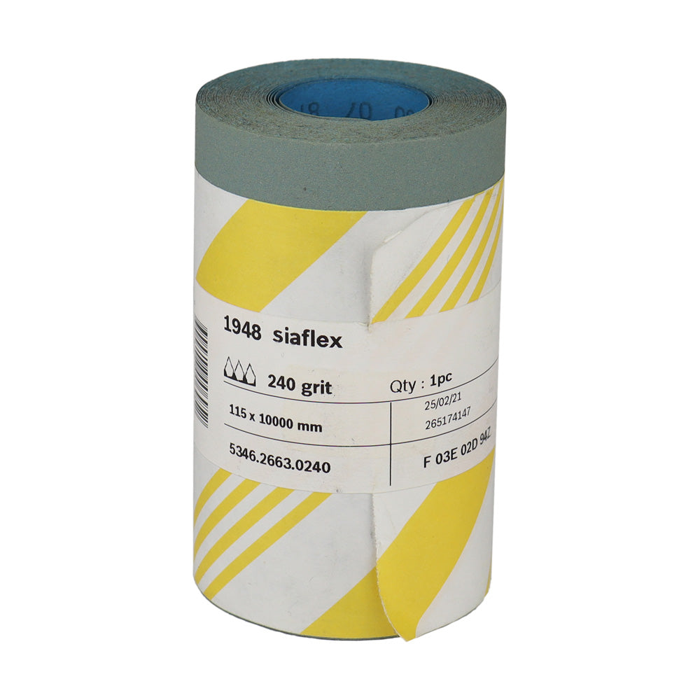 SIA 1948 Siaflex Sandpaper Roll 115mm x 10m 240 Grit P240 Abrasive Sanding Paper