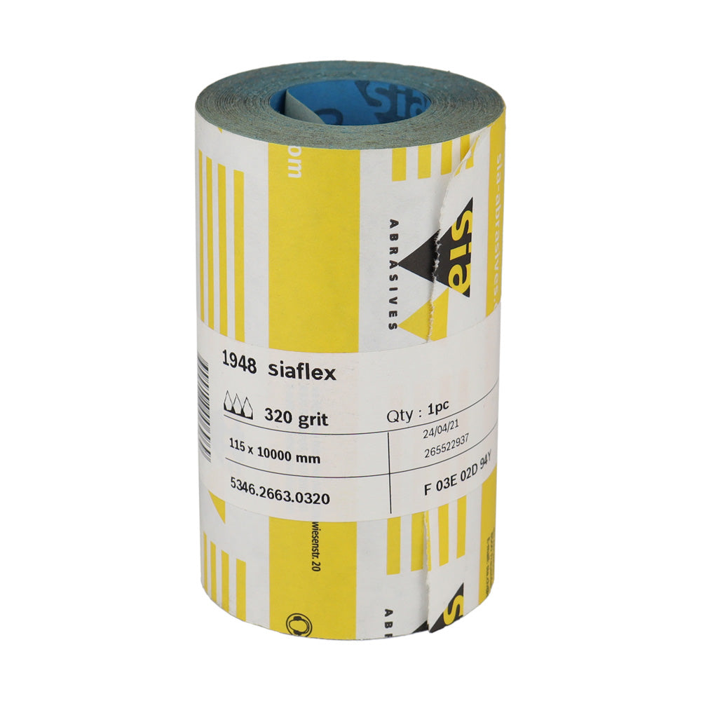 SIA 1948 Siaflex Sandpaper Roll 115mm x 10m 320 Grit P320 Abrasive Sanding Paper