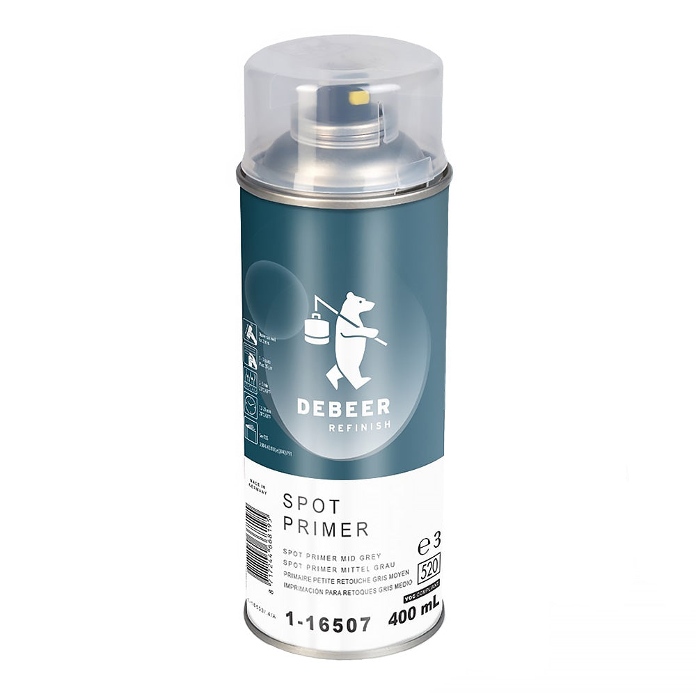 DeBEER Automotive 1K OEM Spot Primer Aerosol 400ml Mid Grey 1-16507