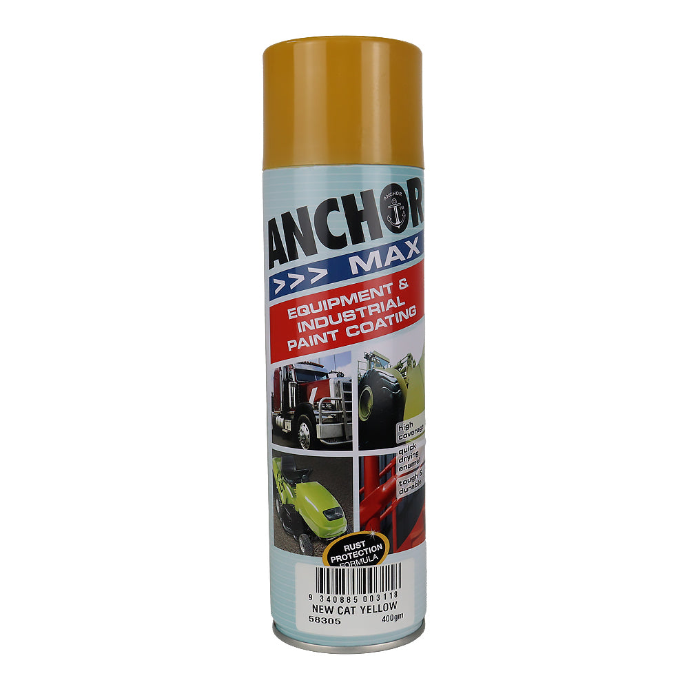 ANCHOR MAX New Cat Yellow 400gm Industrial Spray Paint High Coverage