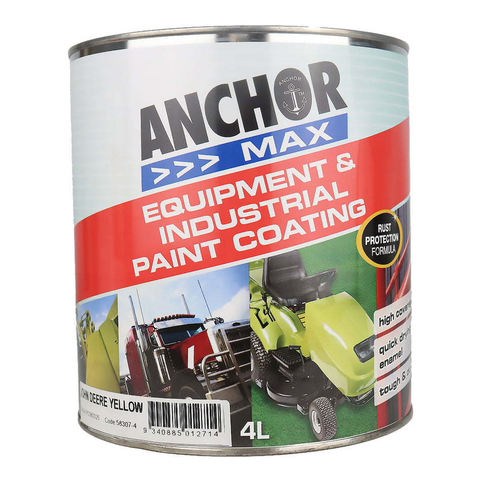 ANCHOR MAX John Deere Yellow 4L Industrial Enamel Paint High Durability