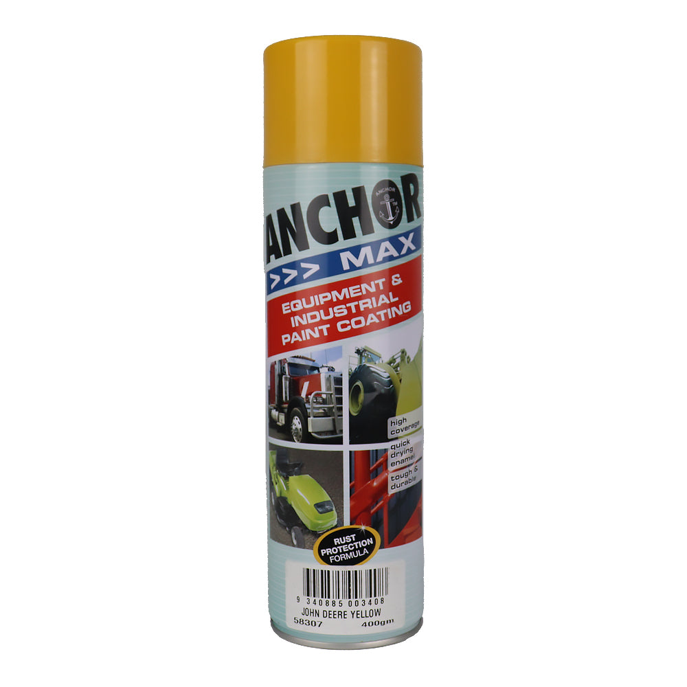 ANCHOR MAX John Deere Yellow 400gm Industrial Spray Paint High Coverage