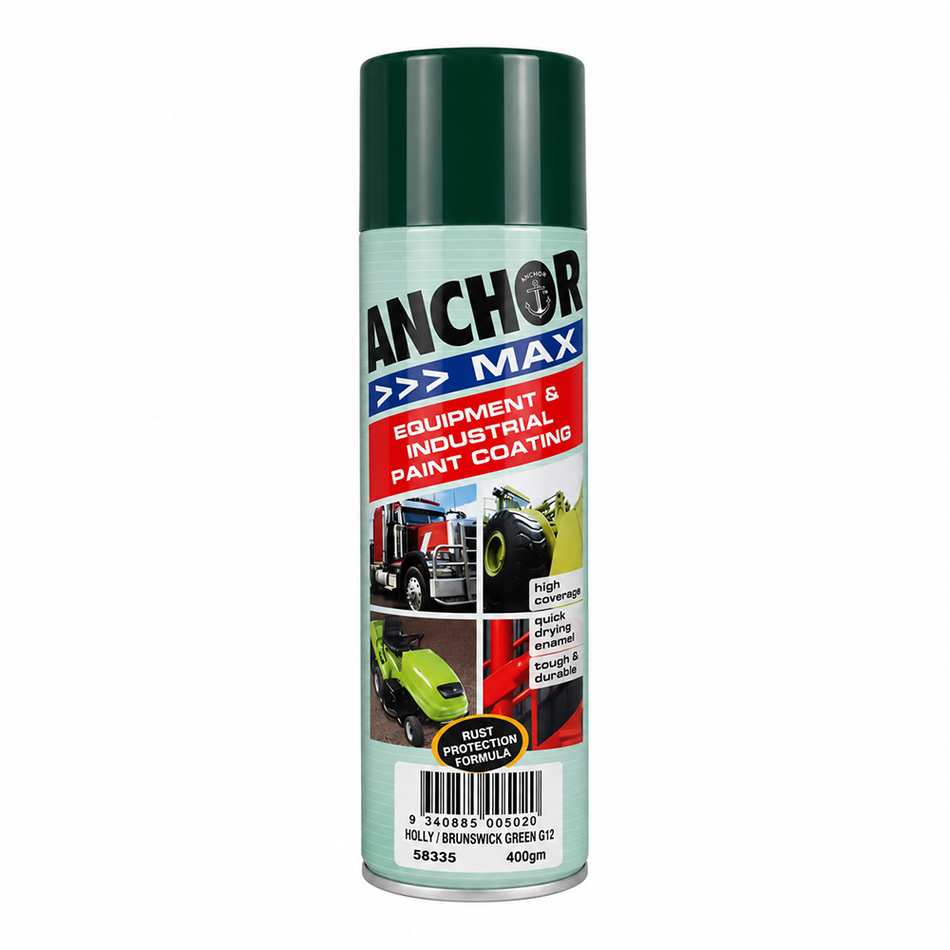 ANCHOR MAX Holly Brunswick Green G12 Industrial Enamel Aerosol Spray Paint 400g