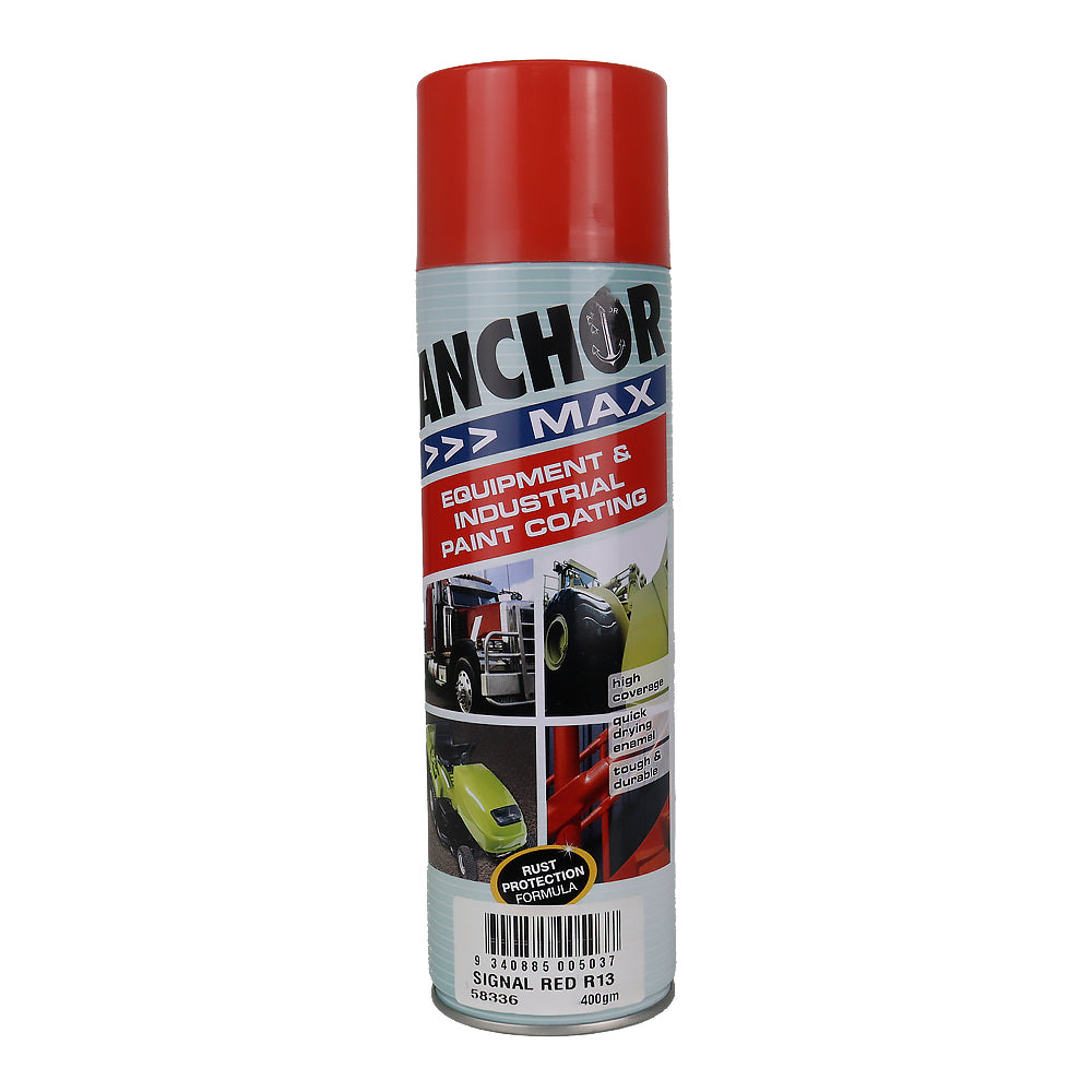 ANCHOR MAX Signal Red R13 400gm Industrial Spray Paint High Coverage