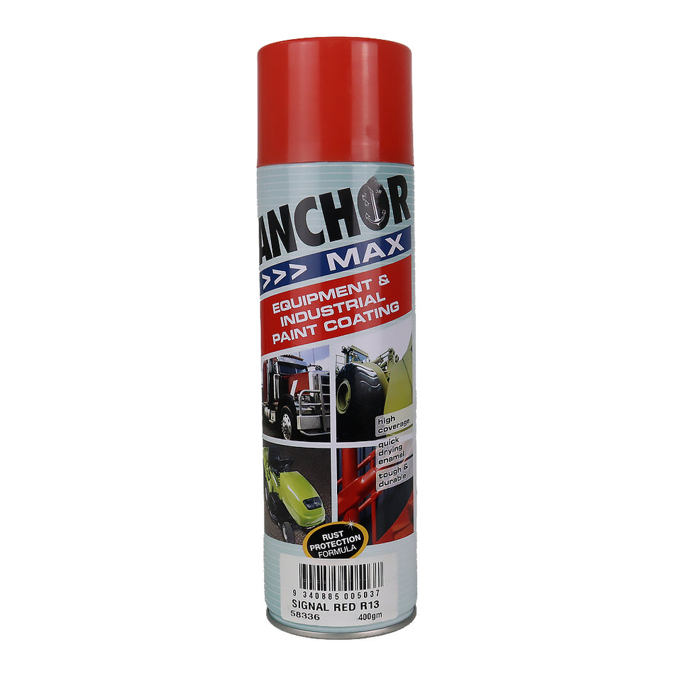 ANCHOR MAX Signal Red R13 400gm Industrial Spray Paint High Coverage