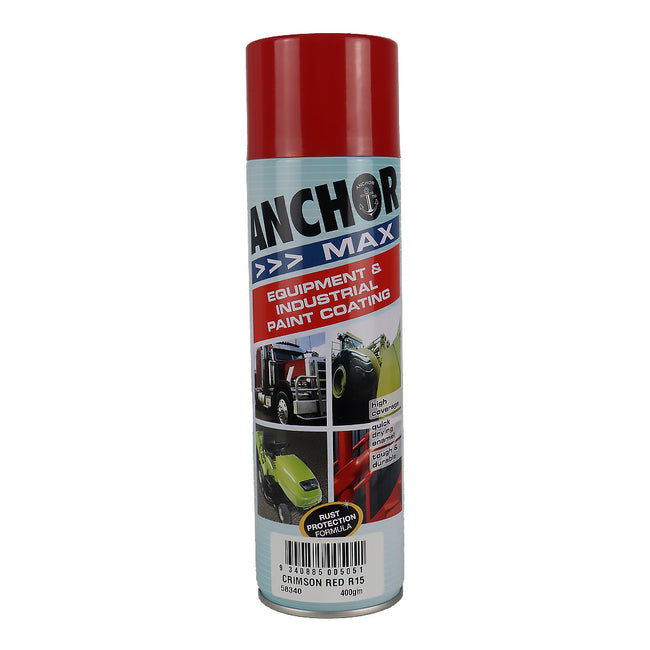 ANCHOR MAX Crimson Red R15 400gm Industrial Spray Paint High Coverage