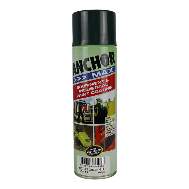 ANCHOR MAX Bottle Green G11 400gm Industrial Spray Paint High Coverage