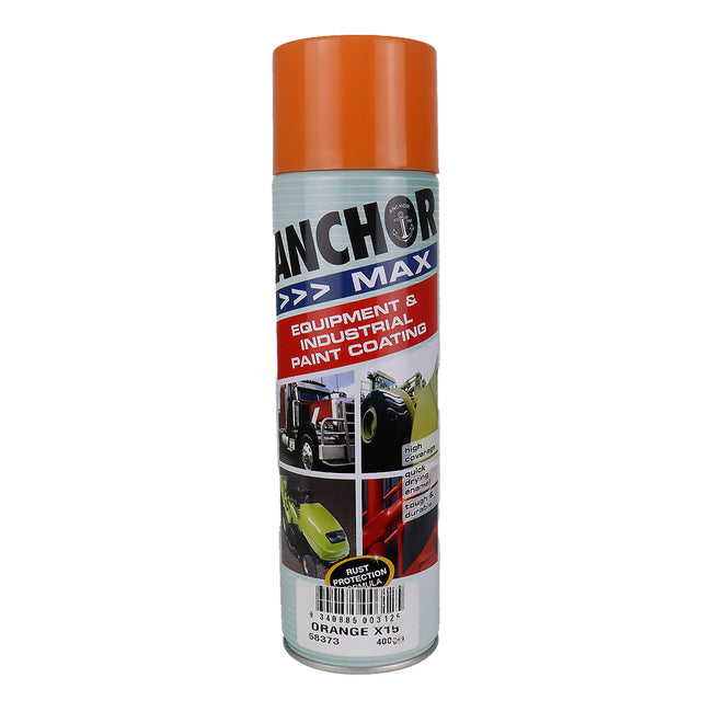 ANCHOR MAX Orange X15 (Electrical) 400gm Industrial Spray Paint High Coverage