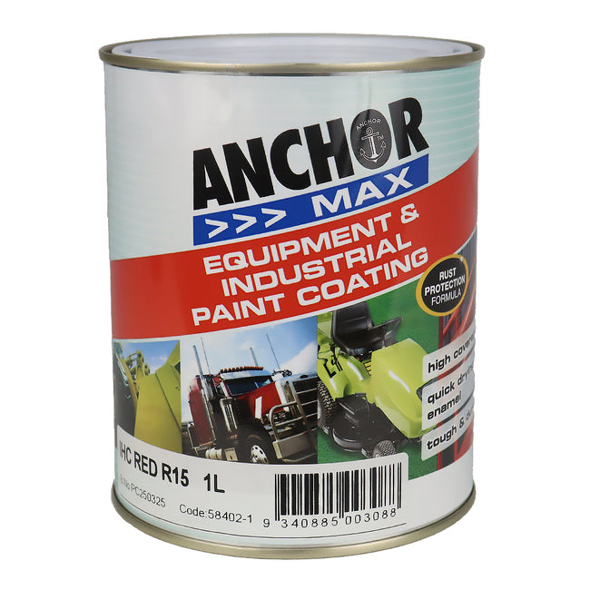 ANCHOR MAX IHC Red R15 1L Industrial Enamel Paint High Durability
