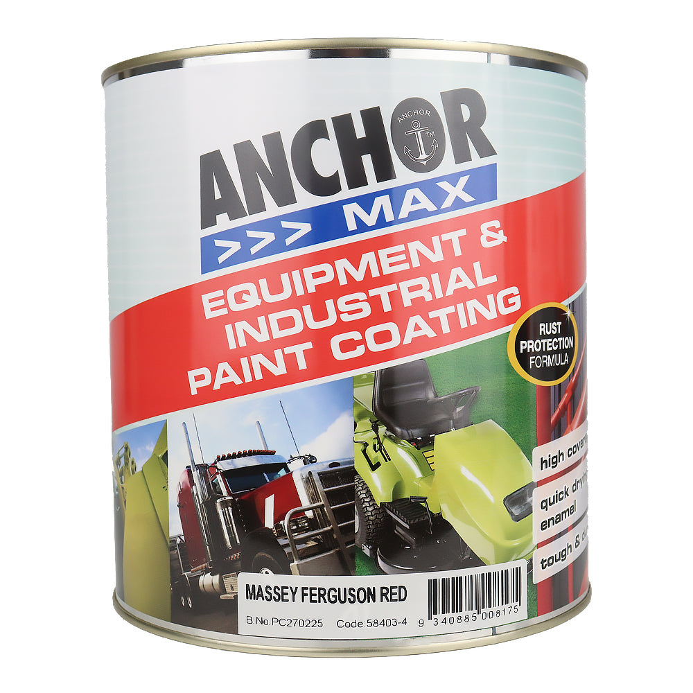 ANCHOR MAX Massey Ferguson Red 4L Industrial Enamel Paint High Durability