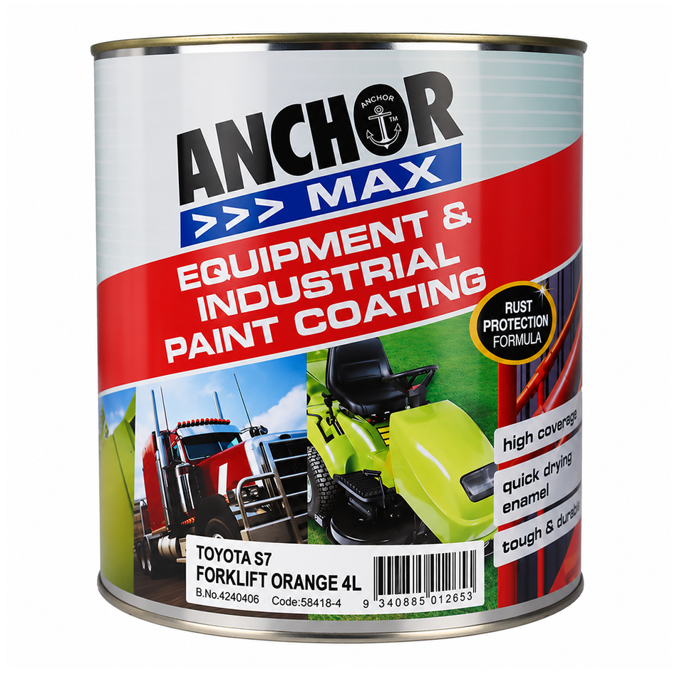 ANCHOR MAX Toyota S7 Forklift Orange Industrial Enamel Paint 4L