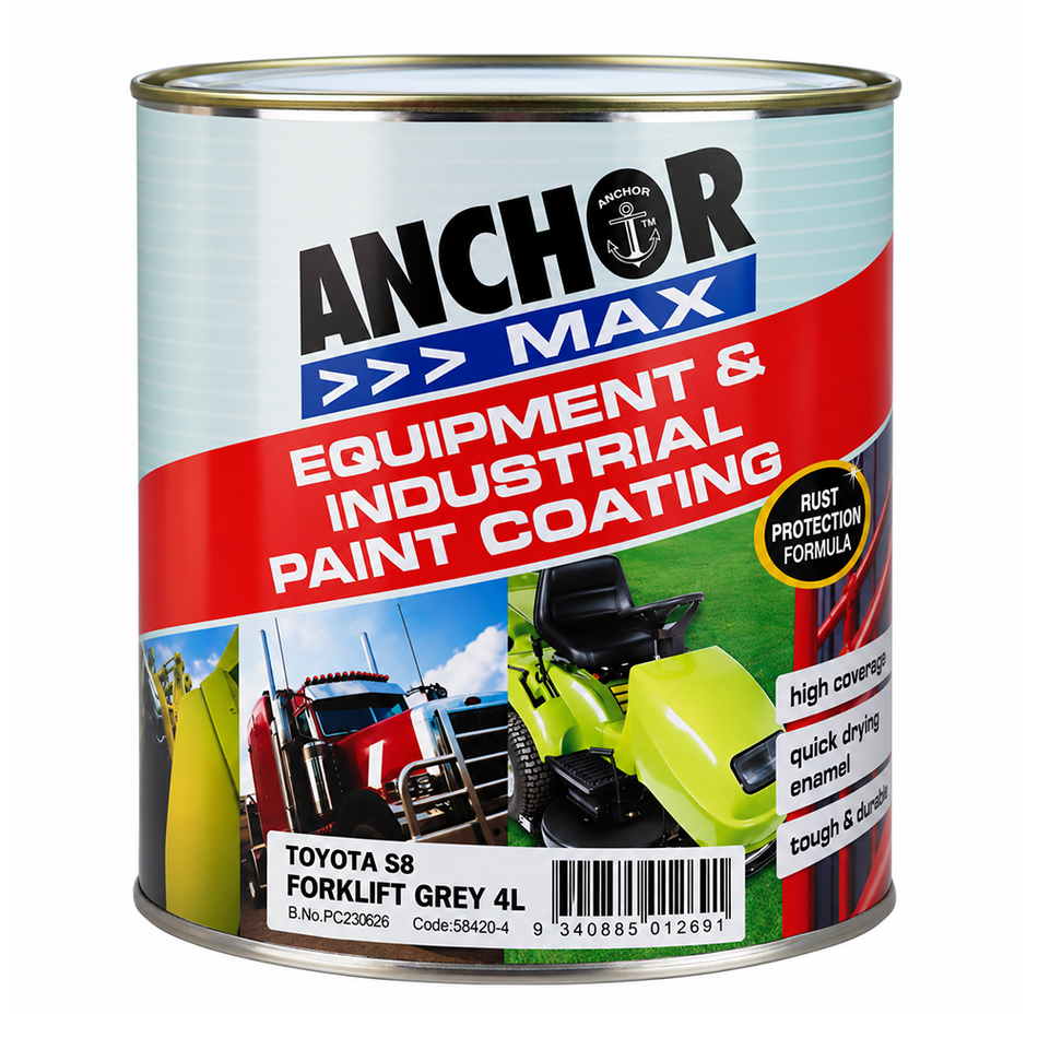 ANCHOR MAX Toyota S8 Forklift Grey Industrial Enamel Paint 4L