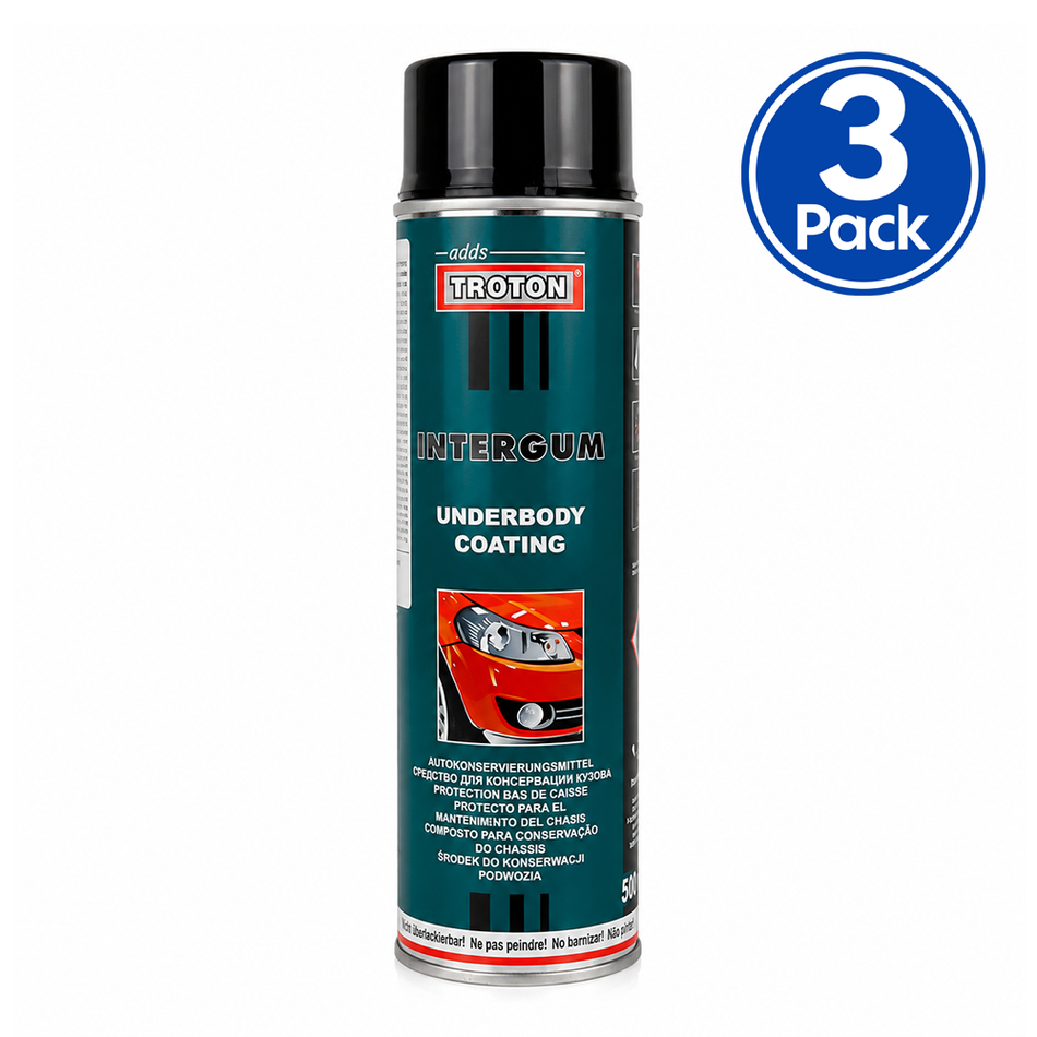 TROTON Intergum Underbody Coating Bitumen Black 500mL Aerosol 3 Pack
