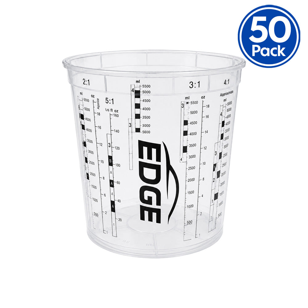 EDGE Paint Mixing Cup 5L Graduated Measuring Mixing Container 50 Pack