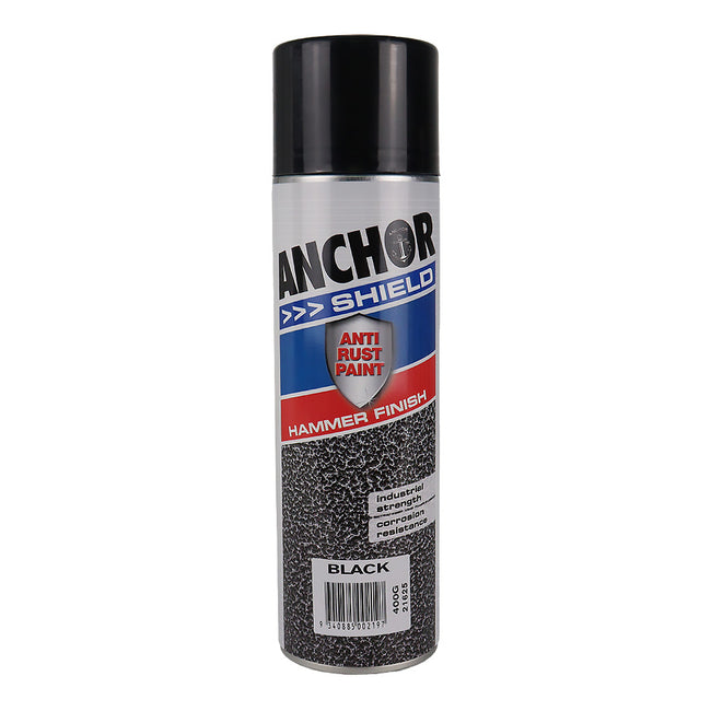 ANCHOR SHIELD Hammer Finish Black 400gm Protective Enamel Paint Industrial