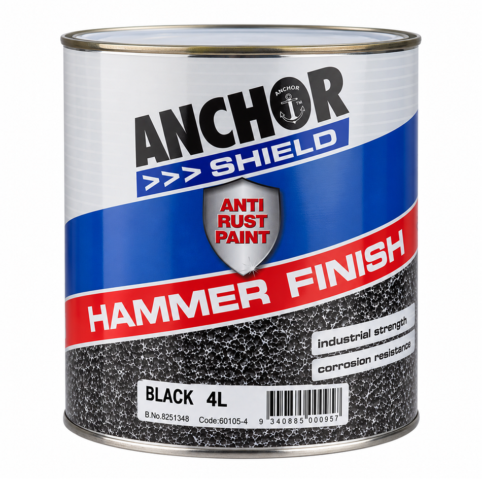 ANCHOR Hammer Finish Black Hammered Metal Paint 4L