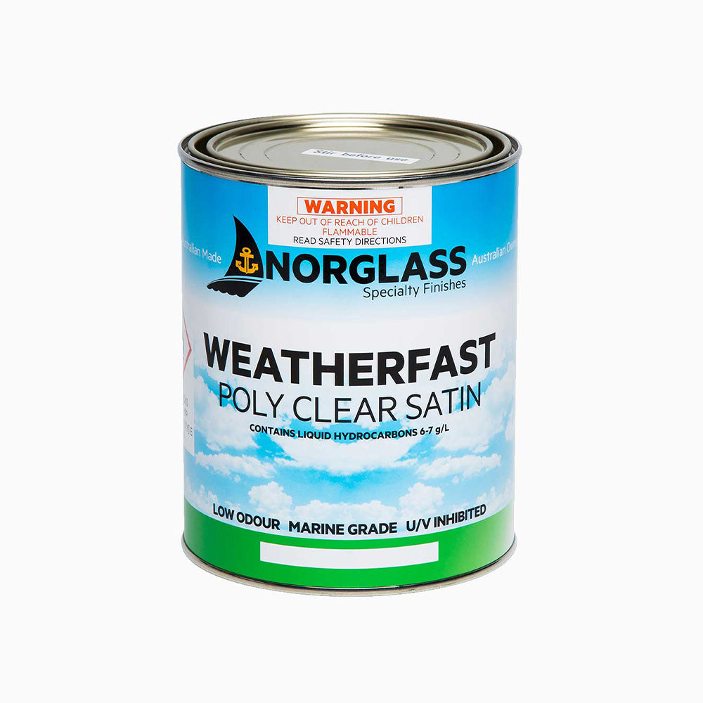 NORGLASS Weatherfast Poly Clear Satin 500ml Marine Varnish UV Resistant